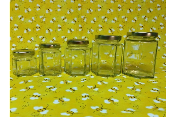 8 oz Faceted Round Glass Jar w/ Lid